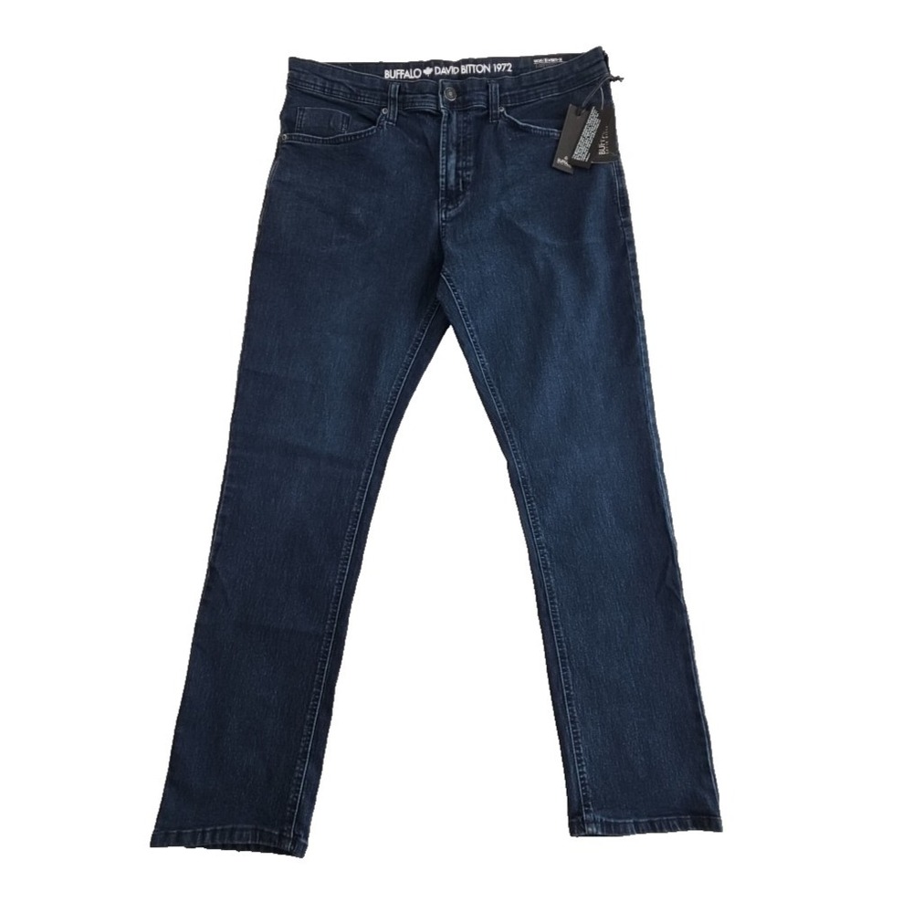 Buffalo David Bitton Evan-x Jeans Men's 36x32 Indigo Wash Slim Straight Stretch